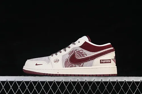 All categories Air Jordan Jordan series basketball shoes Air Jordan 1 Low High-end customized low-top sneakers Air Jordan 1 Low AJ1 Joe 1 Dior joint black and gray high-end customized low-top retro basketball shoes LD8888-014